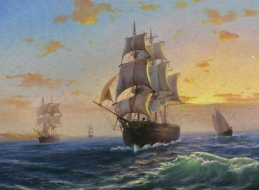 Корабль Артикул 2855 Художник Александр Романов Холст, масло Размер 60Х90 Цена 45000р. купить картину в москве, куплю картину, заказать картину в Москве, куплю пейзаж, купить морской пейзаж, купить картину в подарок, куплю картину в подарок, Идея для подарка, Подарок учителю, Интересный подарок для, Подарок на 23 февраля